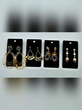 LOT of Fashion Earrings Gold Tone New York & Company Lightweight